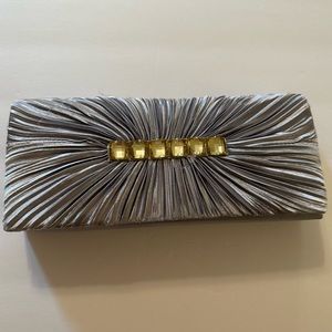 Silver prom crossbody purse with rhinestones